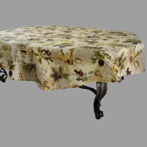 Tuscan Kitchen Tablecloth Oblong Grapes Fruits Herbs Italy Mediterranean 68x68